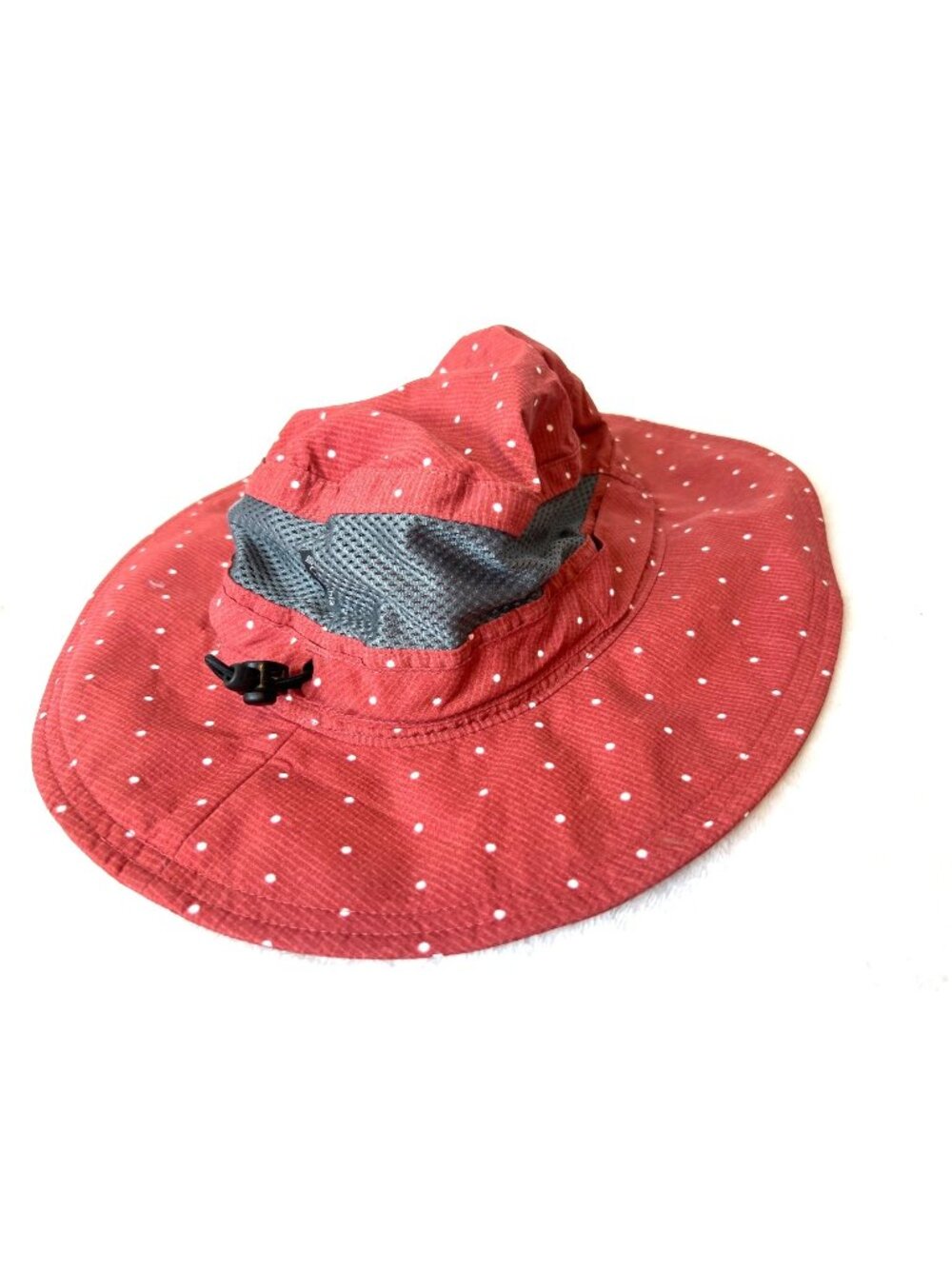 Columbia Omni-Shade Wide Brim Hat Outdoors Fishing Hiking Coral Polka Dot Unisex